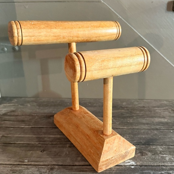Solid Wood Double Bracelet Bar Vintage Display